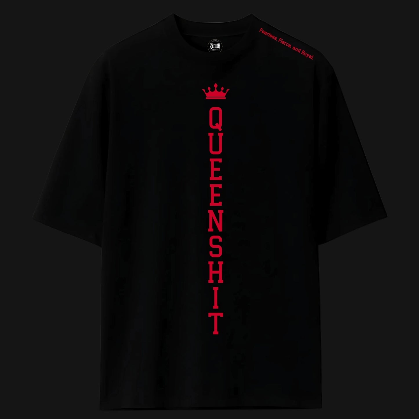 Queen Of Hearts Oversized White T-Shirt