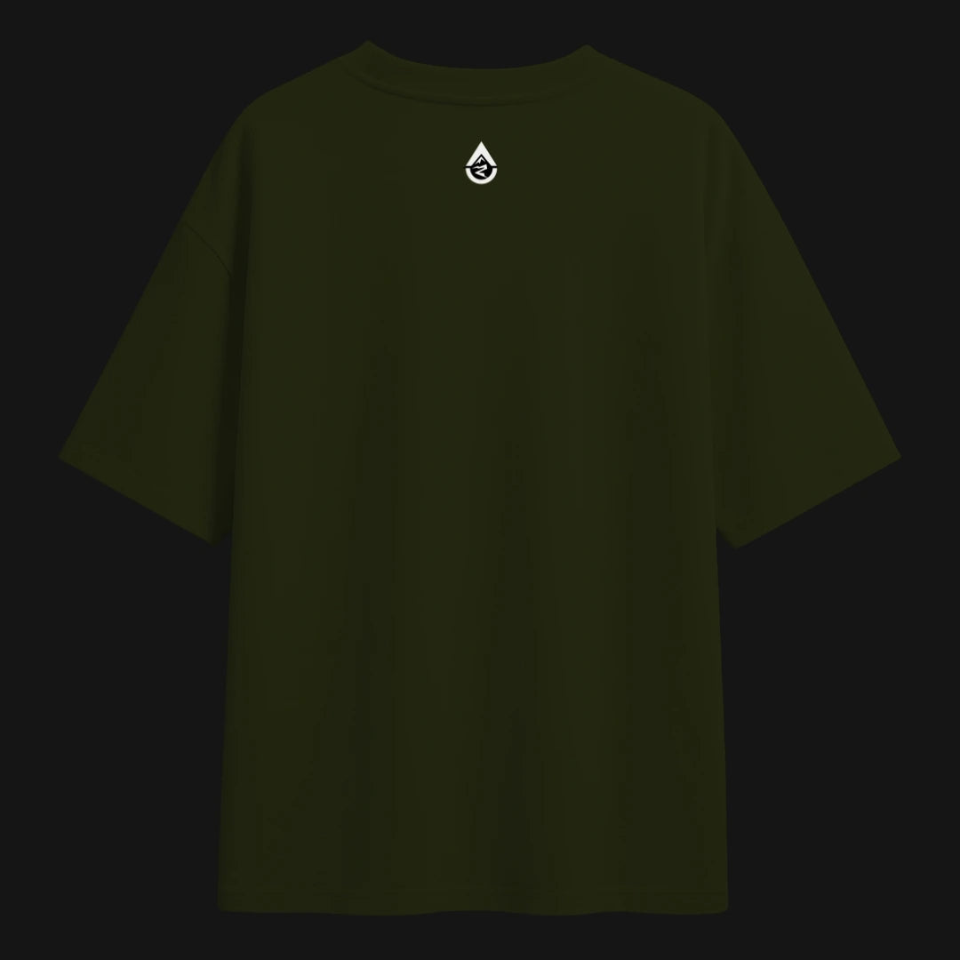 Zenith Lifestyle Cristiano Ronaldo Oversized dark green oversized T-shirt with minimal logo on the back