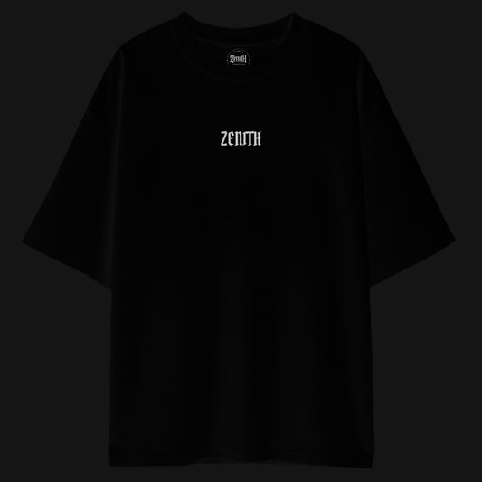 Zenith Lifestyle black oversized Falcon T-shirt with white center logo print
