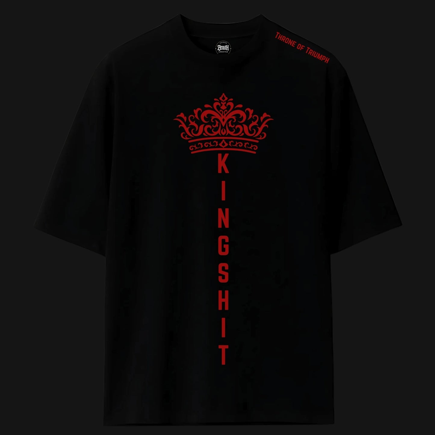 Black King of Hearts Tshirt featuring a crown design and bold lettering for a stylish look