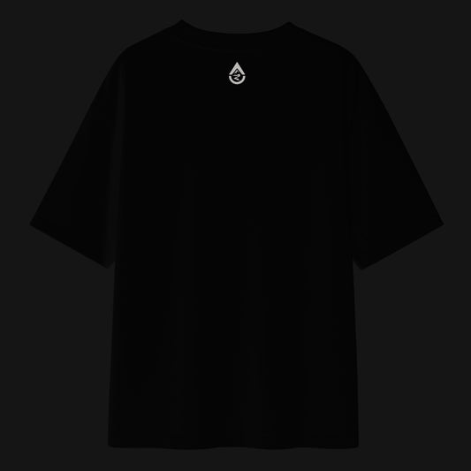 Zenith Lifestyle black oversized cotton T-shirt with short sleeves and relaxed fit