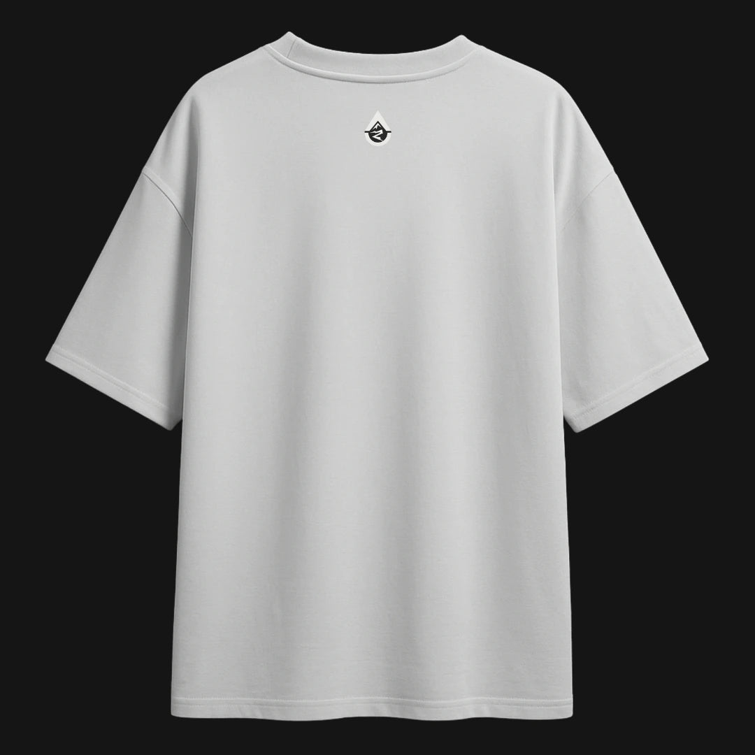 Zenith Lifestyle white Cristiano Ronaldo Oversized T-shirt with short sleeves and minimalist back design
