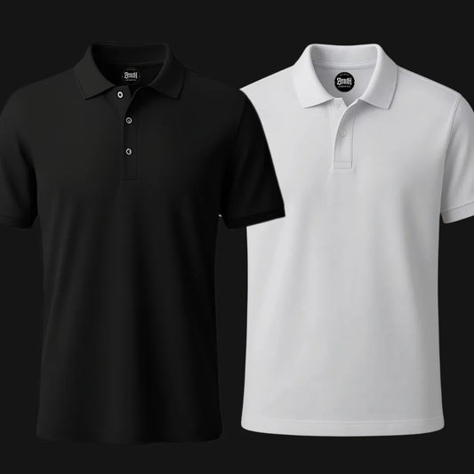 Zenith Lifestyle Polo T-shirt in black and white, perfect for casual or sporty occasions