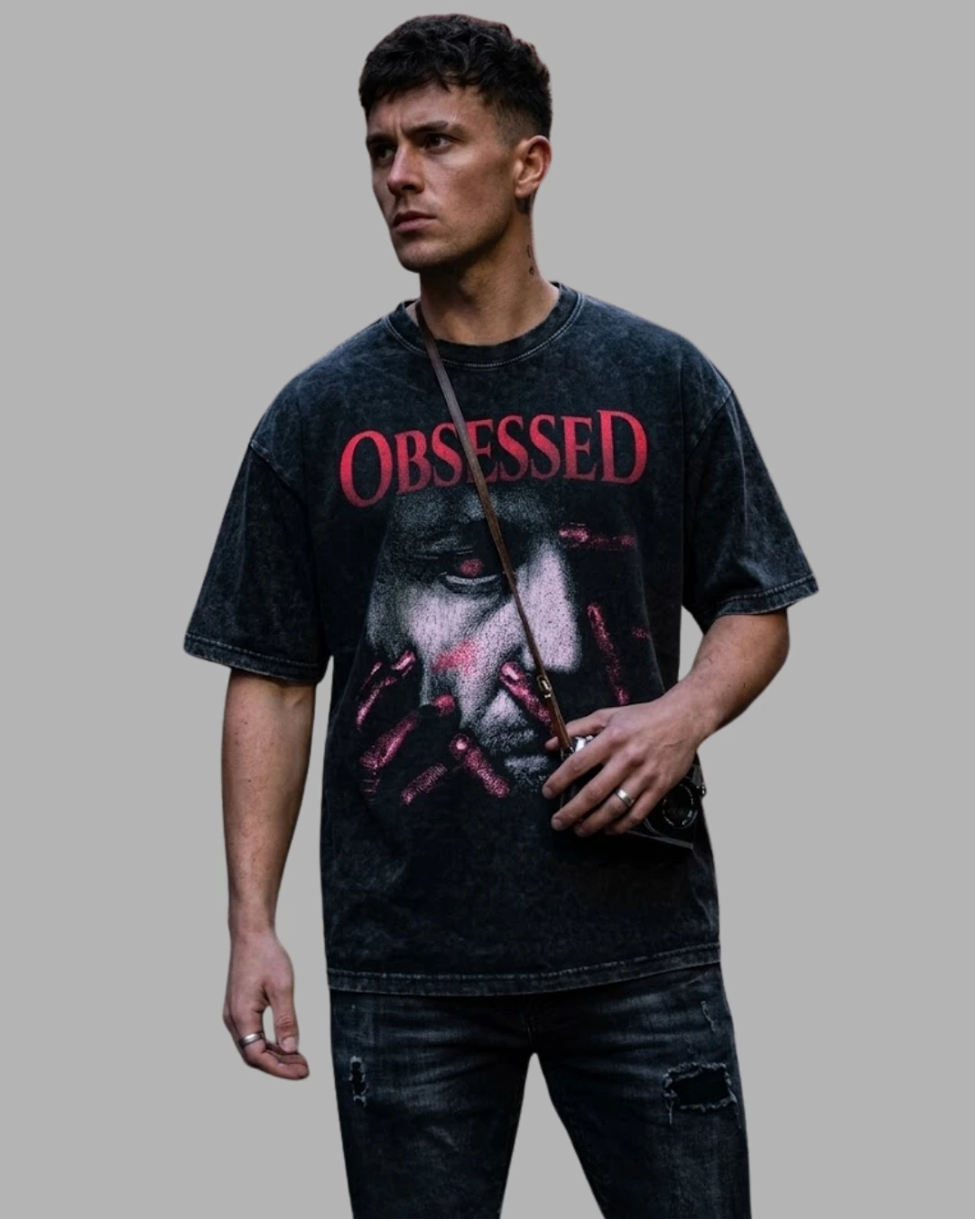 obsessed black acid wash oversized t shirt obsessed black acid wash oversized t shirt