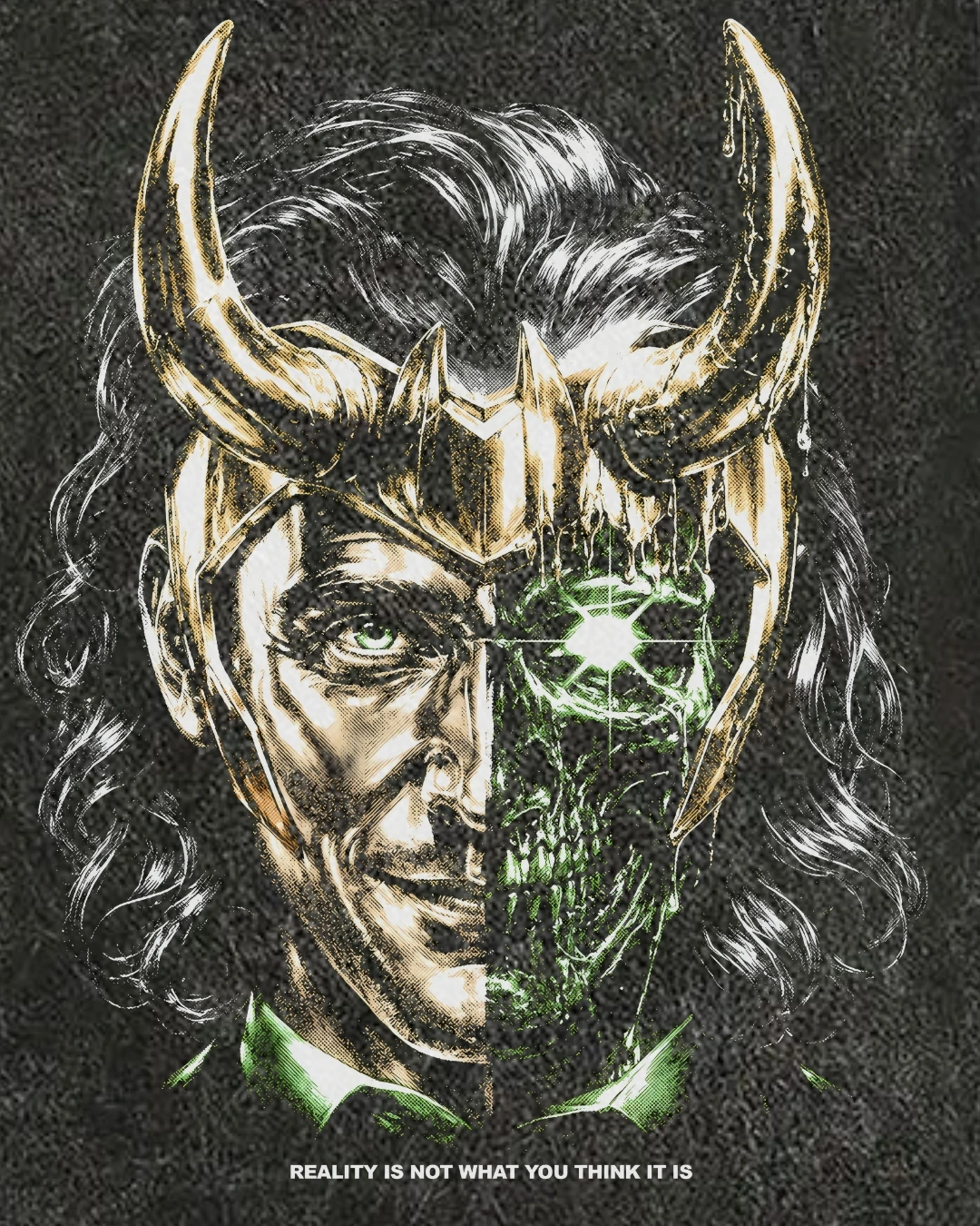 Zenith Lifestyle Black Acid Wash T-shirt with Loki Print Zenith Lifestyle Black Acid Wash T-shirt with Loki Print